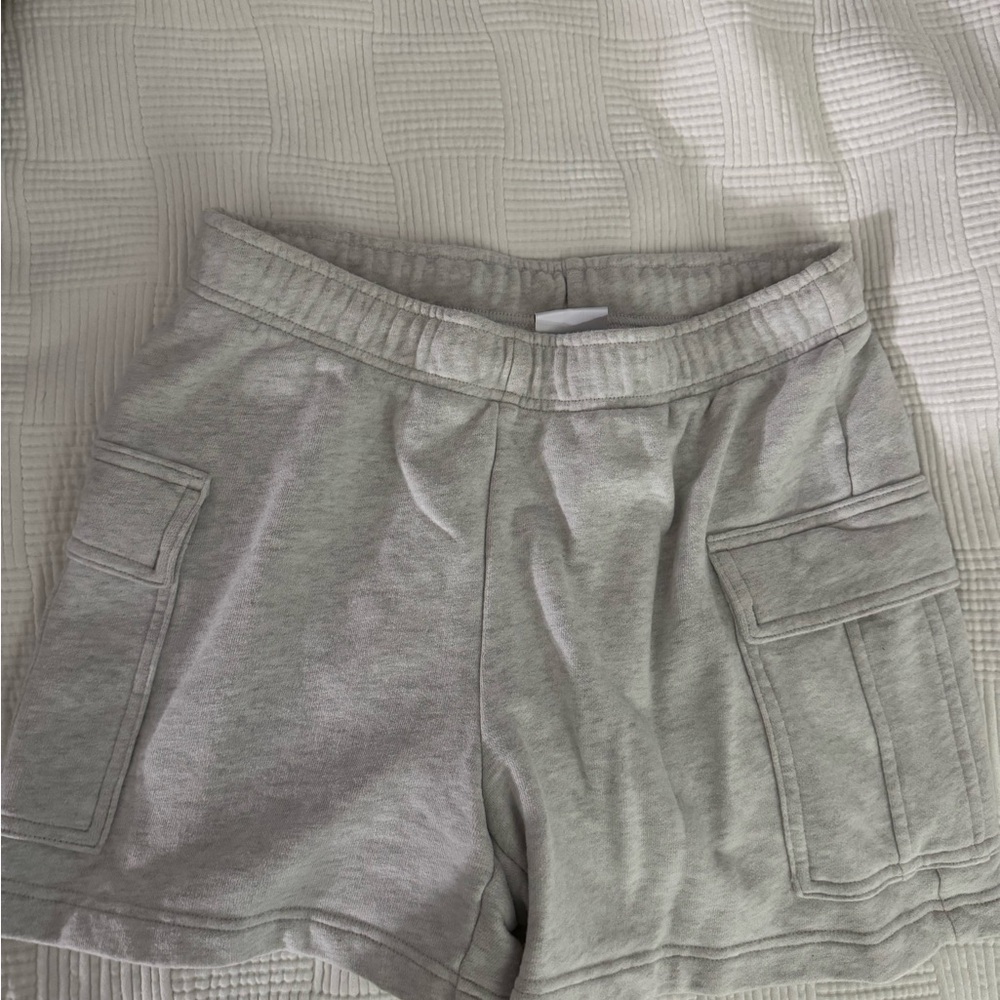 TNA Gray Cargo Shorts with Elastic Waistband